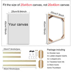 Cadre mural bois naturel moderne clips 20x40cm 25x55cm 30x60cm 35x75cm 40x80cm 45x95cm 50x100cm 55x115cm