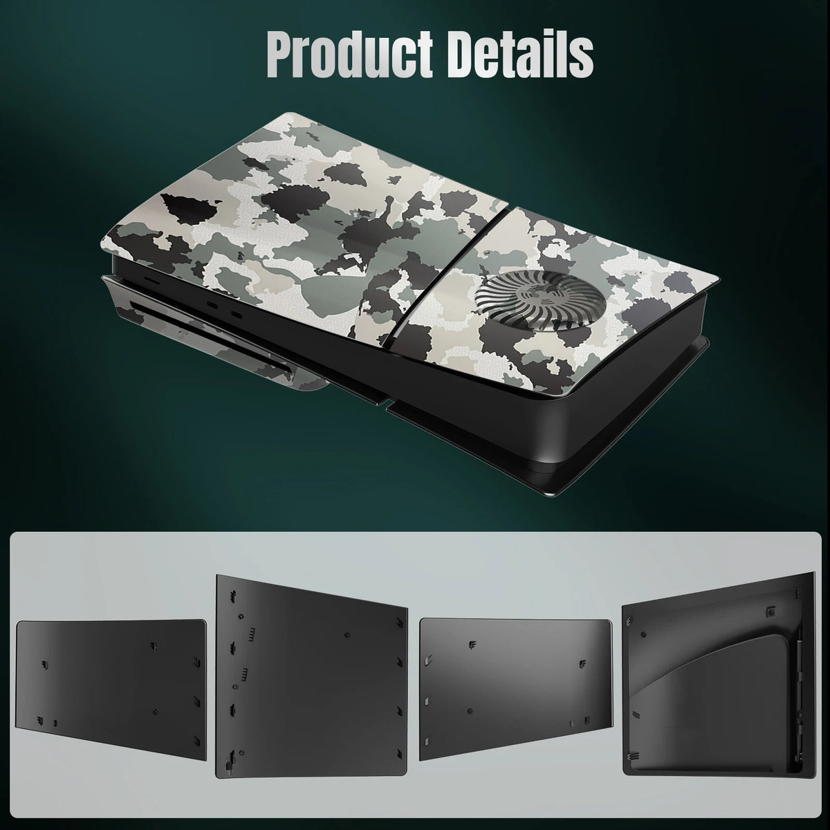 console jeu moderne anneaux led ruban rvb camouflage noir rouge
