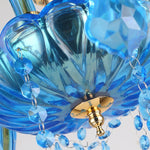 lustre classique bleu transparent pendeloques goutte forme led salon chambre