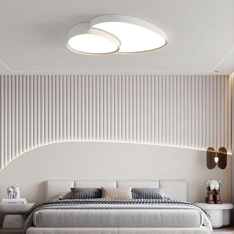 plafonnier led moderne minimaliste abstrait blanc noir doré chambre salon decoration