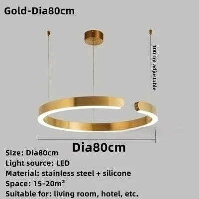 suspension circulaire or moderne acier inoxydable câbles suspendus lumière led haute qualité certification multiples