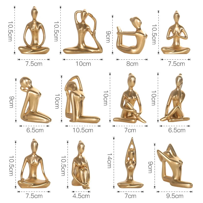 statues yoga pose or moderne minimaliste collection noël décoration intérieure gift brillant