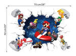 stickers muraux 3d super mario personnages cartoon bleu rouge vert jaune