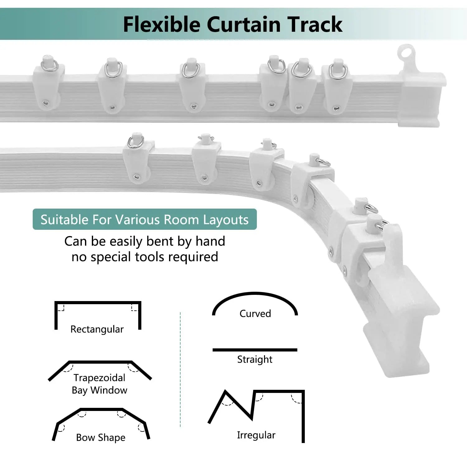 Installation du rail flexible sur mur dans une chambre