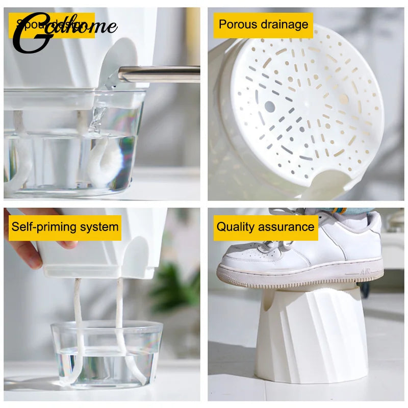 pot plantes moderne transparent semi opaque facettes géométriques blanc rose grisSuspension