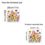 sticker adhésif moderne multicolore tournesol fleurs herbes sauvages décoration wc toilettes couvercle réfrigérateur illustration