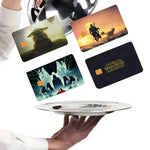 autocollants carte bancaire star wars images films vert beige noir orange bleu blanc adhésifs