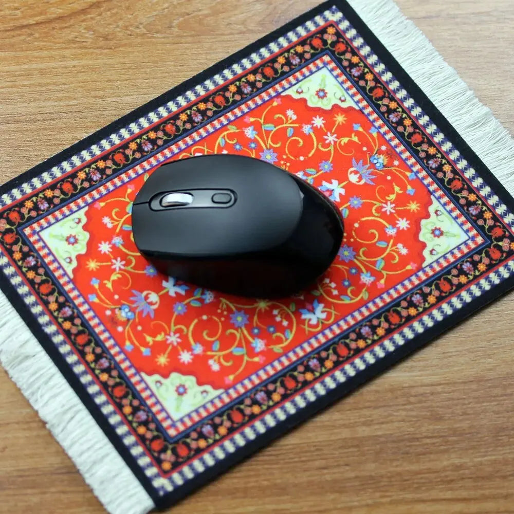 tapis souris ornements floraux rouge noir blanc adhésif artisanal multifonctionnel anti dérapant clavier mains