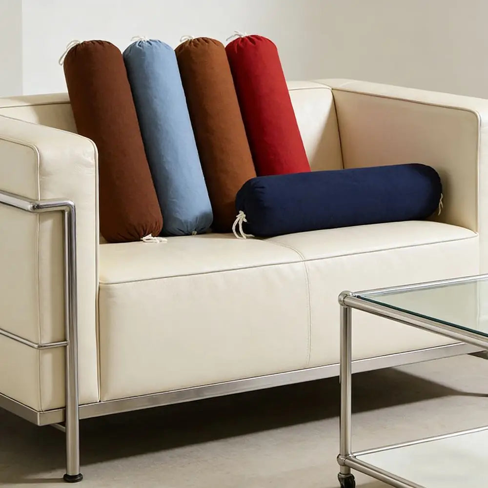 oreiller cylindrique polyester coton blanc bleu noir vert gris rouge moderne opaque 106x35cm
