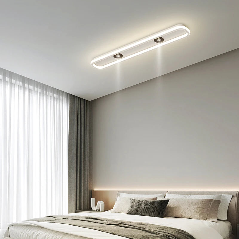 plafonnier led moderne ultra mince bande lumineuse chambre couloir blanc flux lumineux élevé télécommande