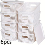 boîtes rangement réutiliables tressées gris blanc modernes minimalistes pièces couvercles plastique