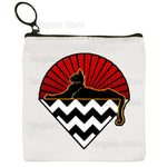 pochette unisexe toile zigzag blanc noir moderne graphique fermeture éclair blanc rouge gris tube