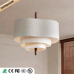 Lustre Zen avec abat-jour en tissu diffusant une lumière douce