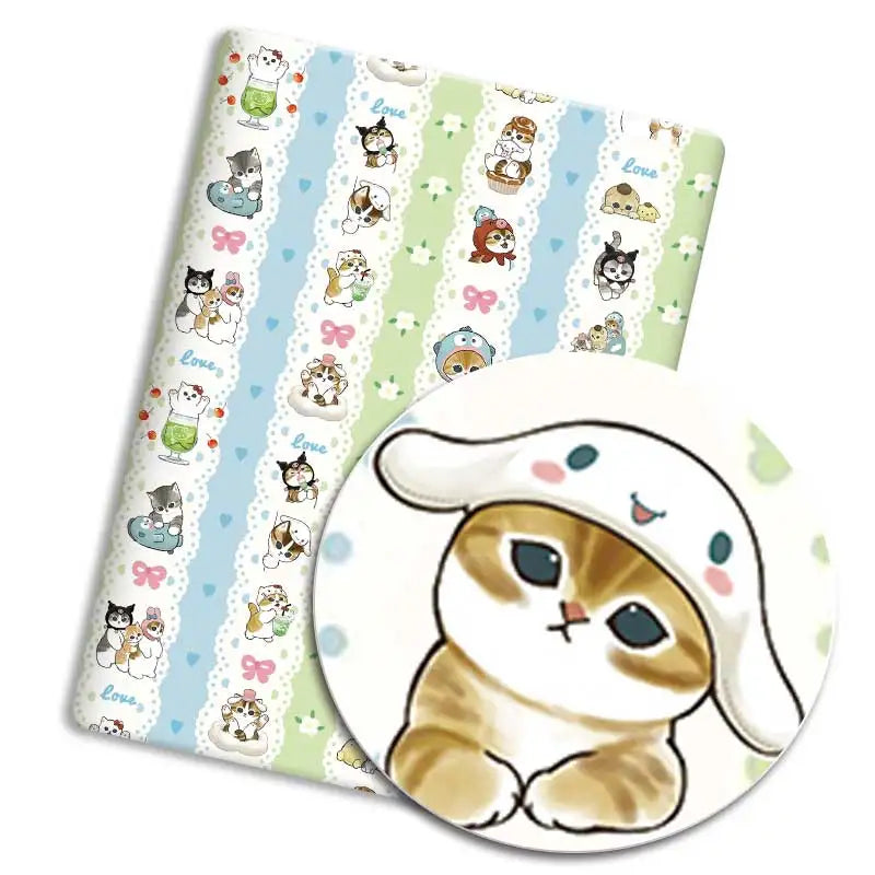 serviettes animales bleu vert rouge illustration mignonne chiens chats oiseaux coton polyester