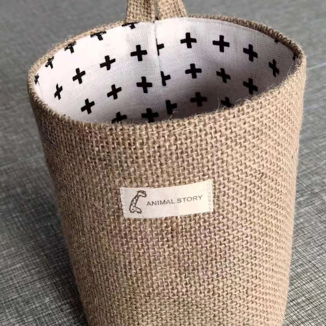 sac main moderne étoiles rayures jute beige gris rustique anneaux logo étiquette poignée