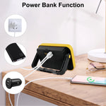 lampe led moderne noir jaune support rotatif aimant trépied rechargeable cordon adaptateur usb voiture