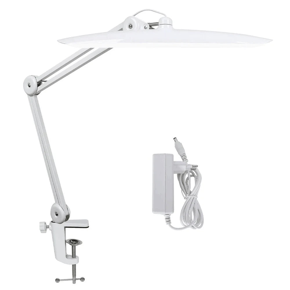 lampe blanc moderne plateau articulé ajustable lumière led intense réglable sans fil acier inoxydable