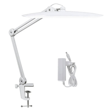 lampe blanc moderne plateau articulé ajustable lumière led intense réglable sans fil acier inoxydable