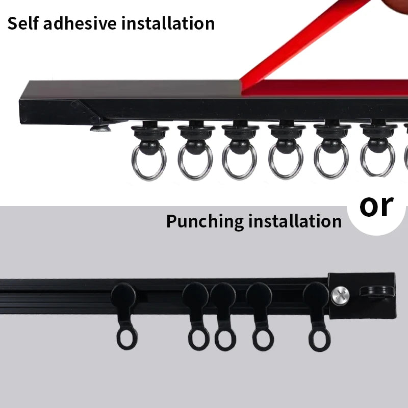 Rail de rideau blanc moderne dans une salle de bain