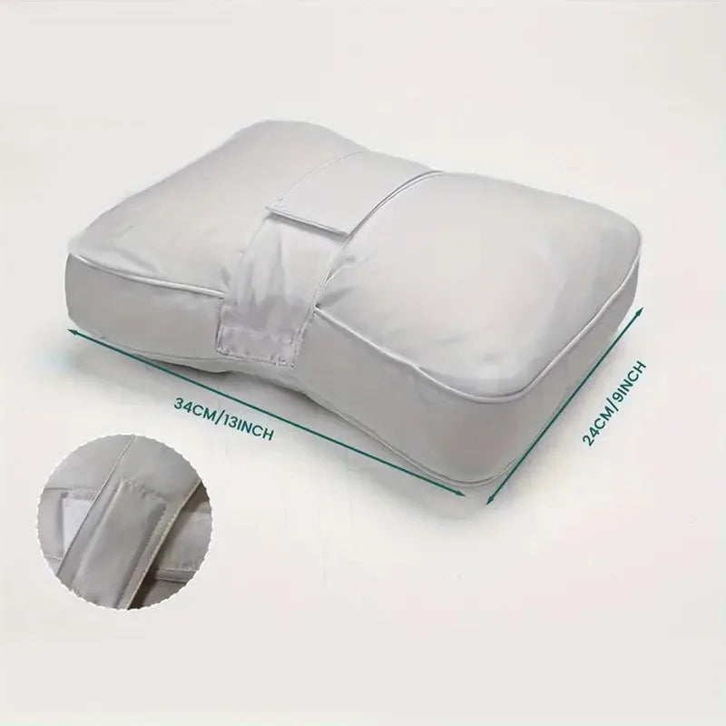 coussin genou blanc uni confort bande velcro literie dormir soulagement sommeil lateral support jambes