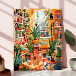 tableau peinture acrylique pinceaux palette paysages végétaux modernes détaillés décoration murale enfants famille