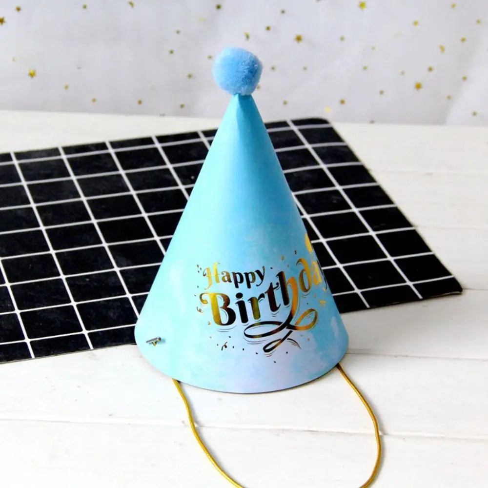 chapeaux fête anniversaire enfant garçon fille imprimé happy birthday motifs floraux dorés multicolores classiques