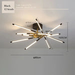suspension lumineuse or blanc moderne sources lumineuses étoile lignes droites