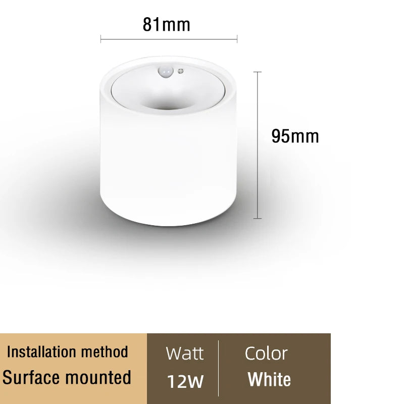 plafonnier led encastrable rond blanc capteur mouvement moderne salon cuisine couloir intérieur