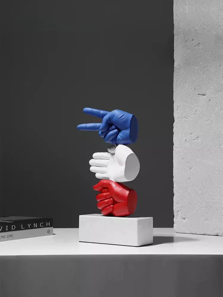 sculpture moderne résine bleu blanc rouge décoration intérieure salon simple erotique gestes