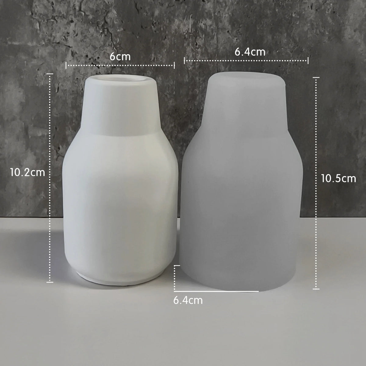 vases silicone blancs rayures verticales modernes décoration bricolage artisanal maison