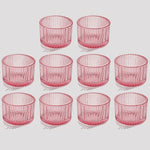 bougeoirs rose rayées modernes support bougie décoration table mariage tealights pack 10