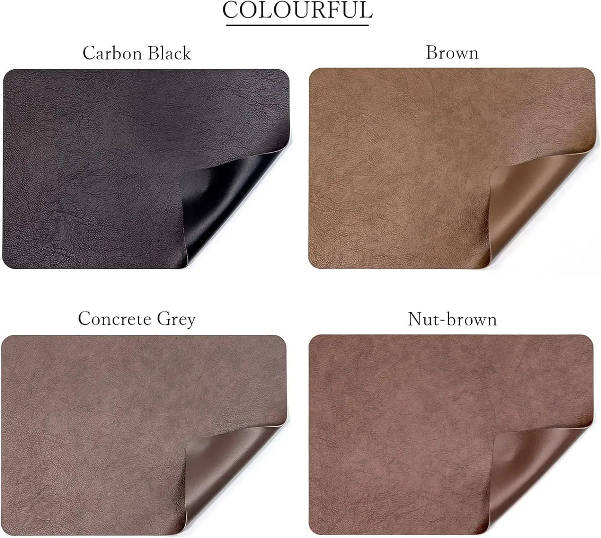 tapis table simili cuir noir marron gris moderne respectueux environnement essuyable lavable 45x30cm