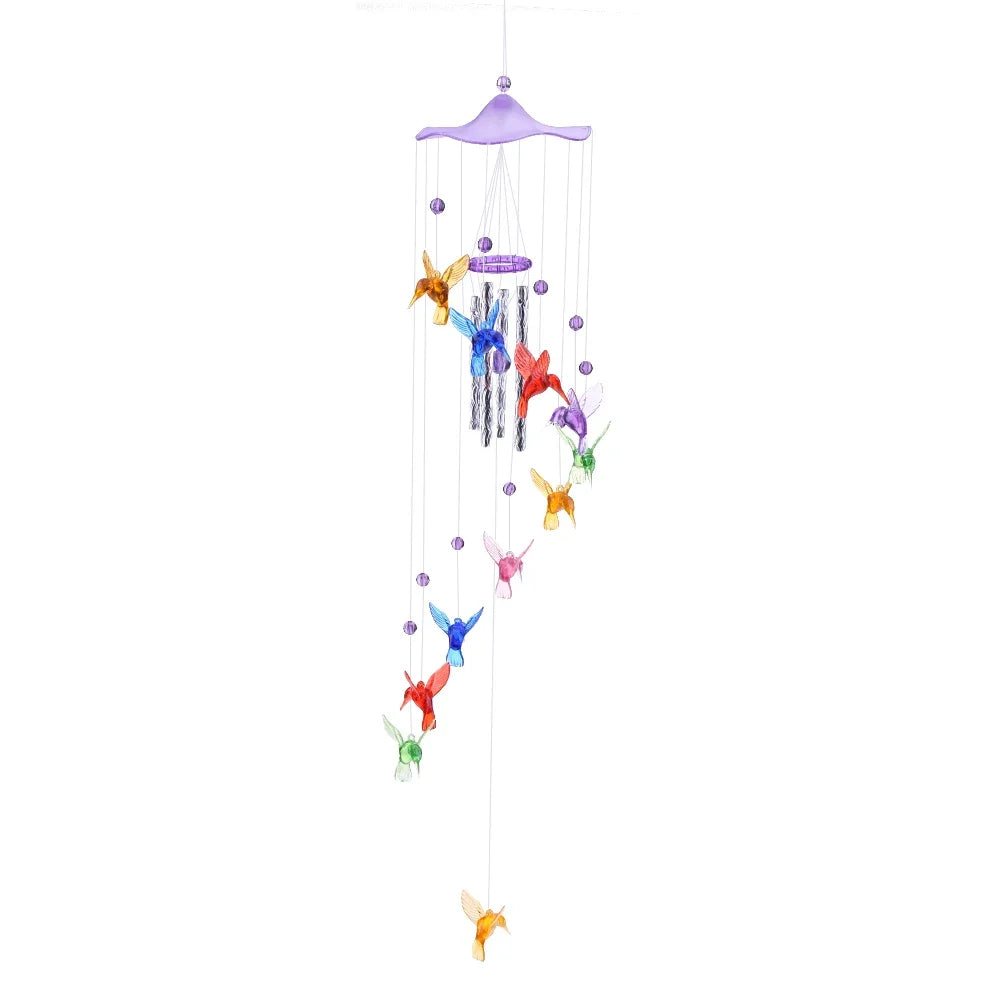 cloches vent colibris translucides oiseaux modernes décorations murales suspendues porte bonheur anniversaire