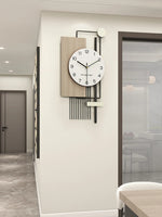 Horloge murale bois design géométrique blanc chambre à coucher épurée