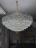 lustre led cristal transparent doré crochets classique salon chambre cuisine