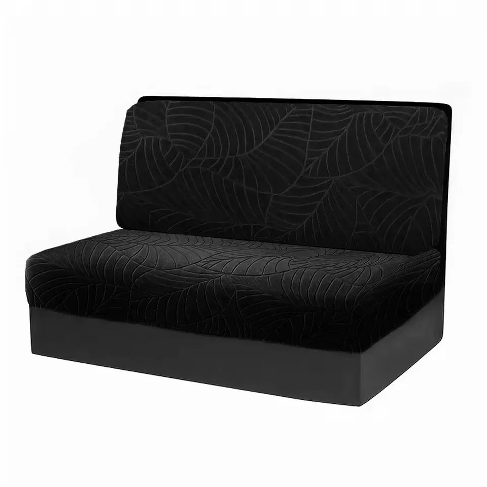 coussins canapé coton jacquard feuilles stylisées moderne gris clair marron foncé beige clair printemps