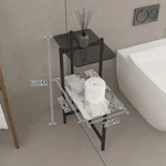 table salle bain moderne métal blanc texture grille gris marbre