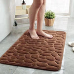 tapis bain gris antidérapant texture cailloux moderne absorbant lavable séchage rapide 40x60cm 20x32cm