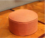 coussin rond lin mousse pu amovible lavable couleur beige orange décoration zen