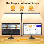 lampe moderne led ultra lumineuse noir double tête télécommande réglages couleur 10 niveaux