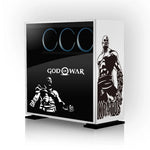 autocollants kratos graphique pvc noir blanc décalcomanie boitier pc transparent fenetre