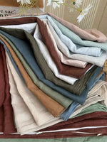 rideau lin blanc franges rustique extérieur boutiques opaques øllets