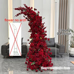 Décoration murale arche fleurs artificielles rouge moderne mariage anniversaire événementiauxextérieur
