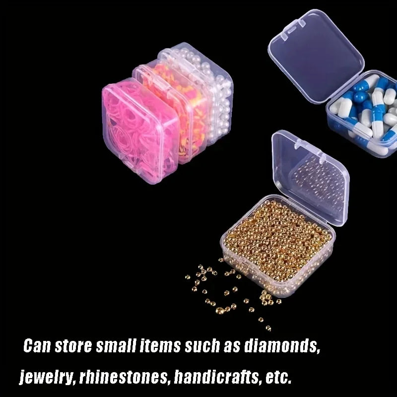 boîtes rangement transparentes clips modernes broderie strass bijoux portables multifonctionnelles pratiques femmes