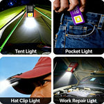 lampe travail portable rechargeable usb led rouge noir violet clips type moderne compact