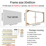 Cadre mural bois naturel moderne clips 20x40cm 25x55cm 30x60cm 35x75cm 40x80cm 45x95cm 50x100cm 55x115cm