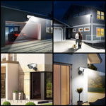 lampes solaires détecteur mouvement extérieures 77 led blanc noir moderne télécommande