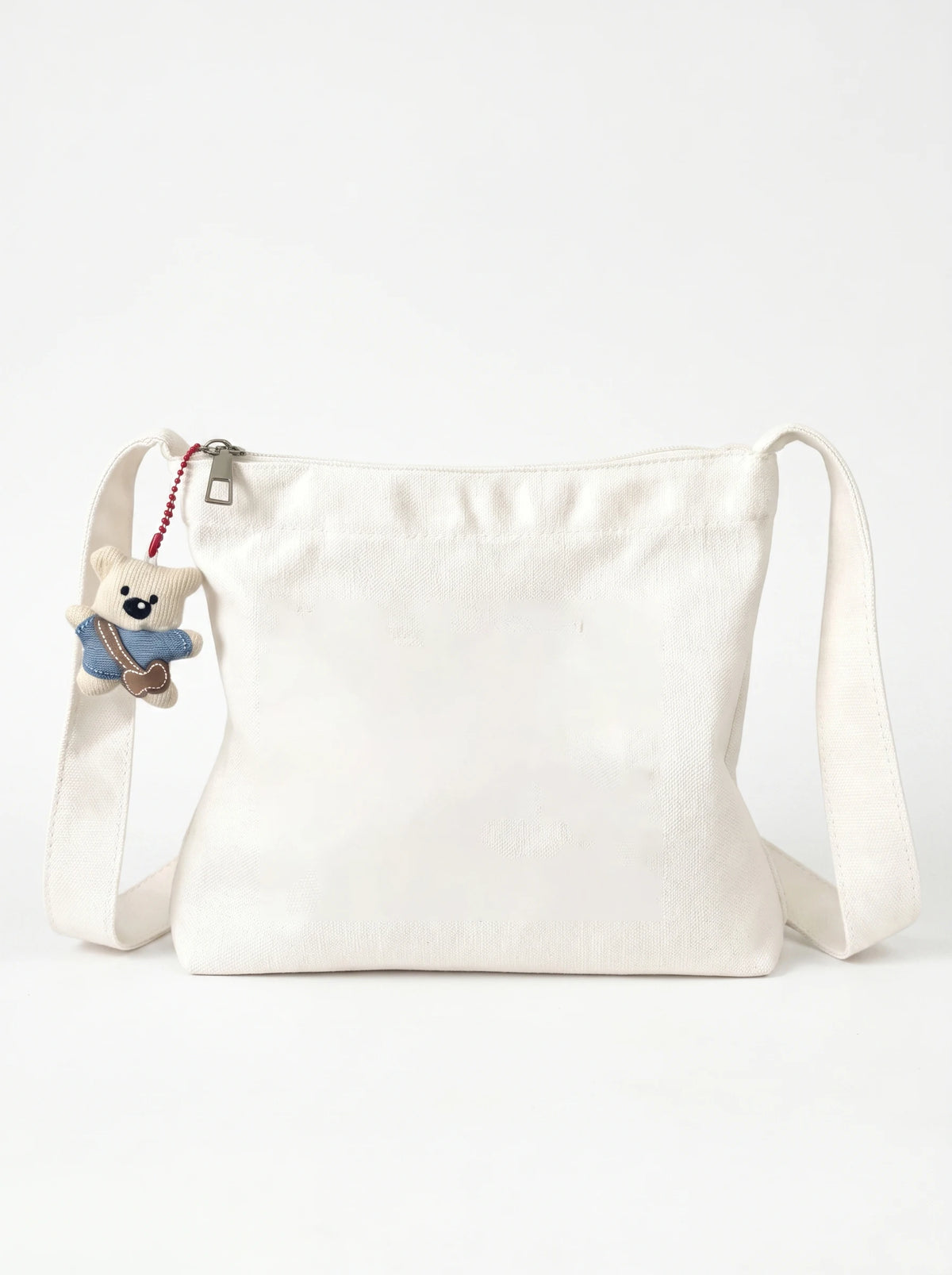 sac bandoulière toile blanc pikachu anime ours peluche grande capacité sac main