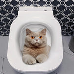 toilettes chat blancs adhésifs animaux moderne salle bains couverture imprimée bricolage