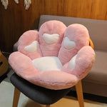 coussin patte chat peluche coeurs blancs doux lit amovible lavableDecoration mignonneAdultes
